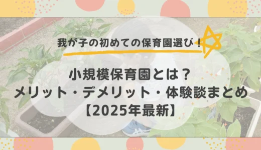小規模保育園とは？体験談付きでわかるメリット・デメリット【2025年最新版】