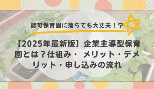 【2025年最新版】企業主導型保育園とは？仕組み・メリット・デメリット・申し込みの流れ